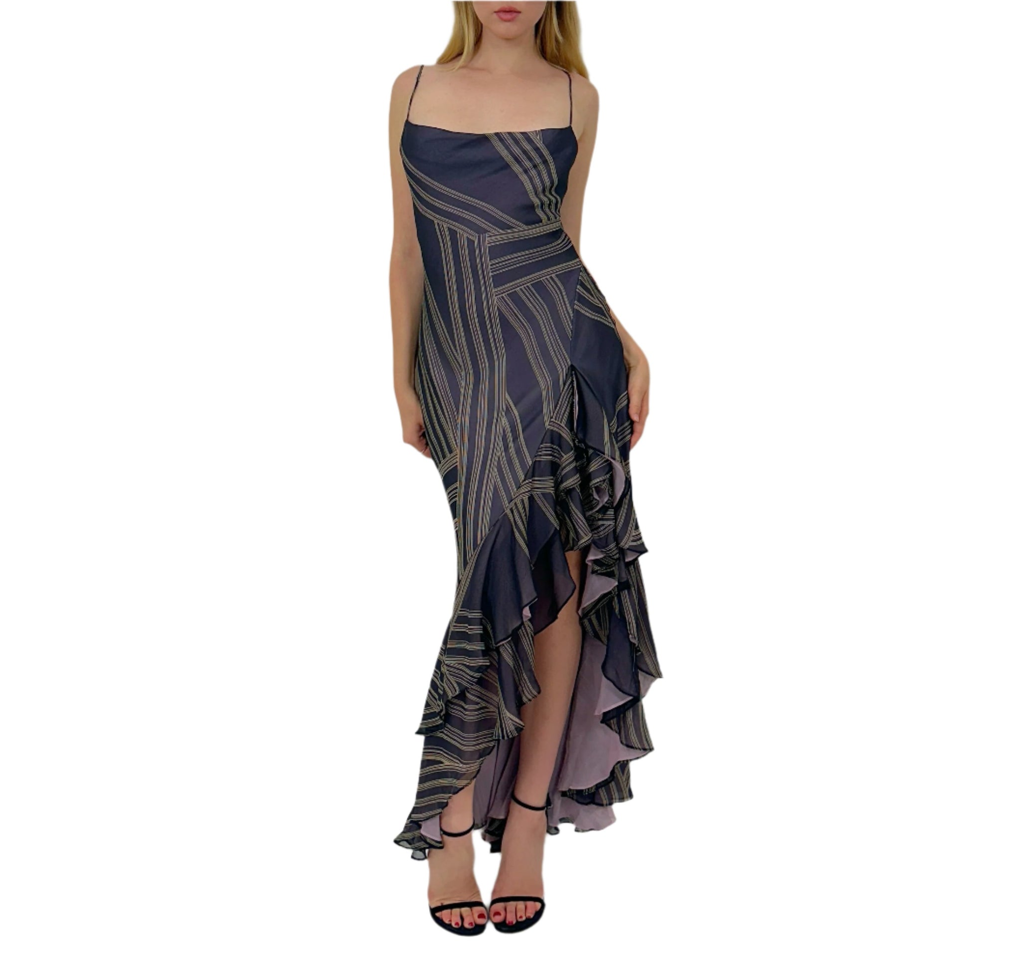2000s Silk Flutter Maxi Dress