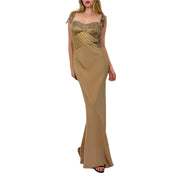 Vintage Gold Silk Gown (S/M)