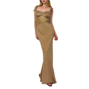 Vintage Gold Silk Gown (S/M)