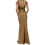 Vintage Gold Silk Gown (S/M)