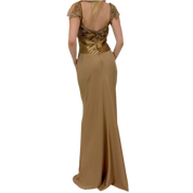 Vintage Gold Silk Gown (S/M)