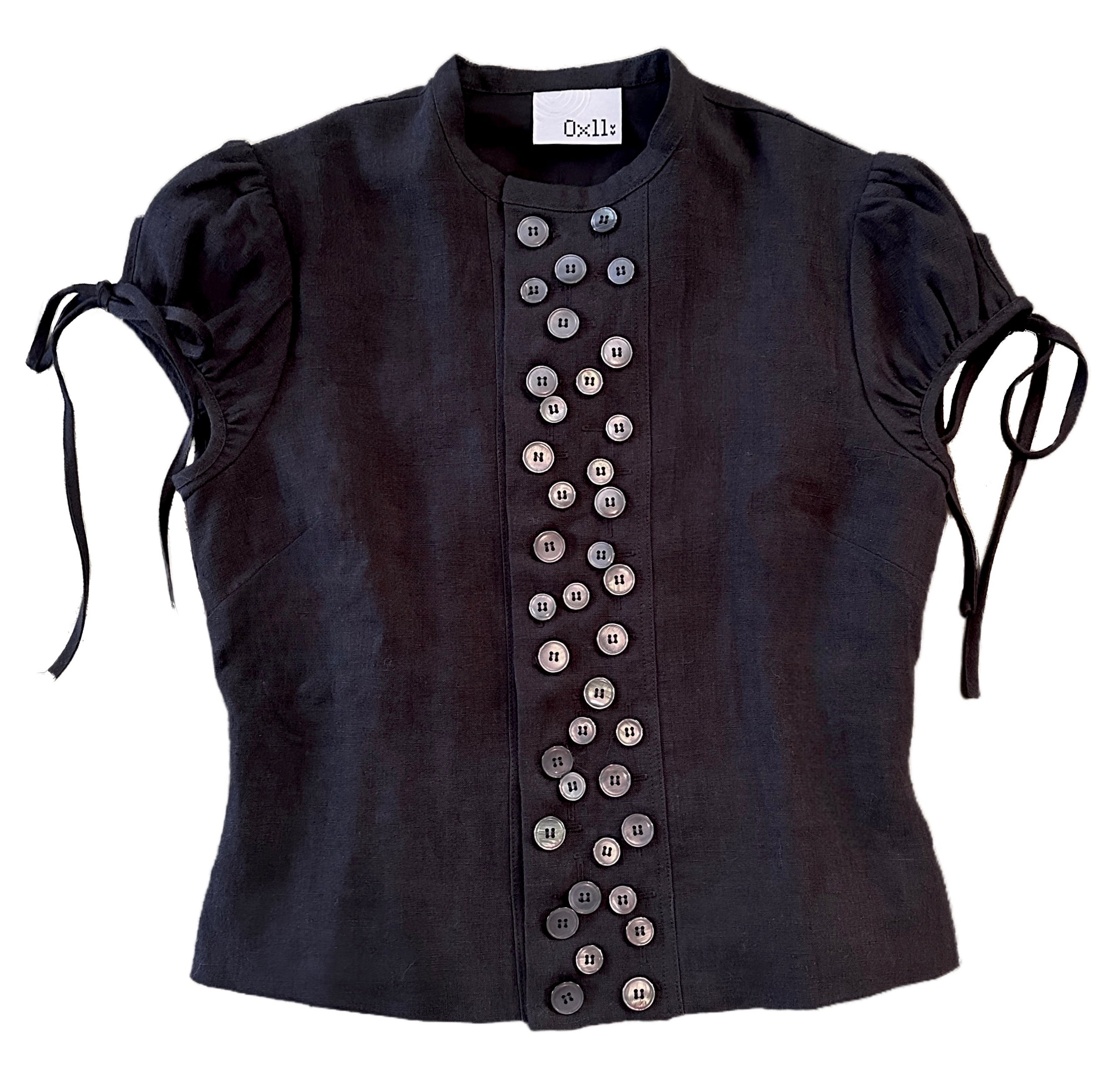 Multi-Button Sailor Top in Black