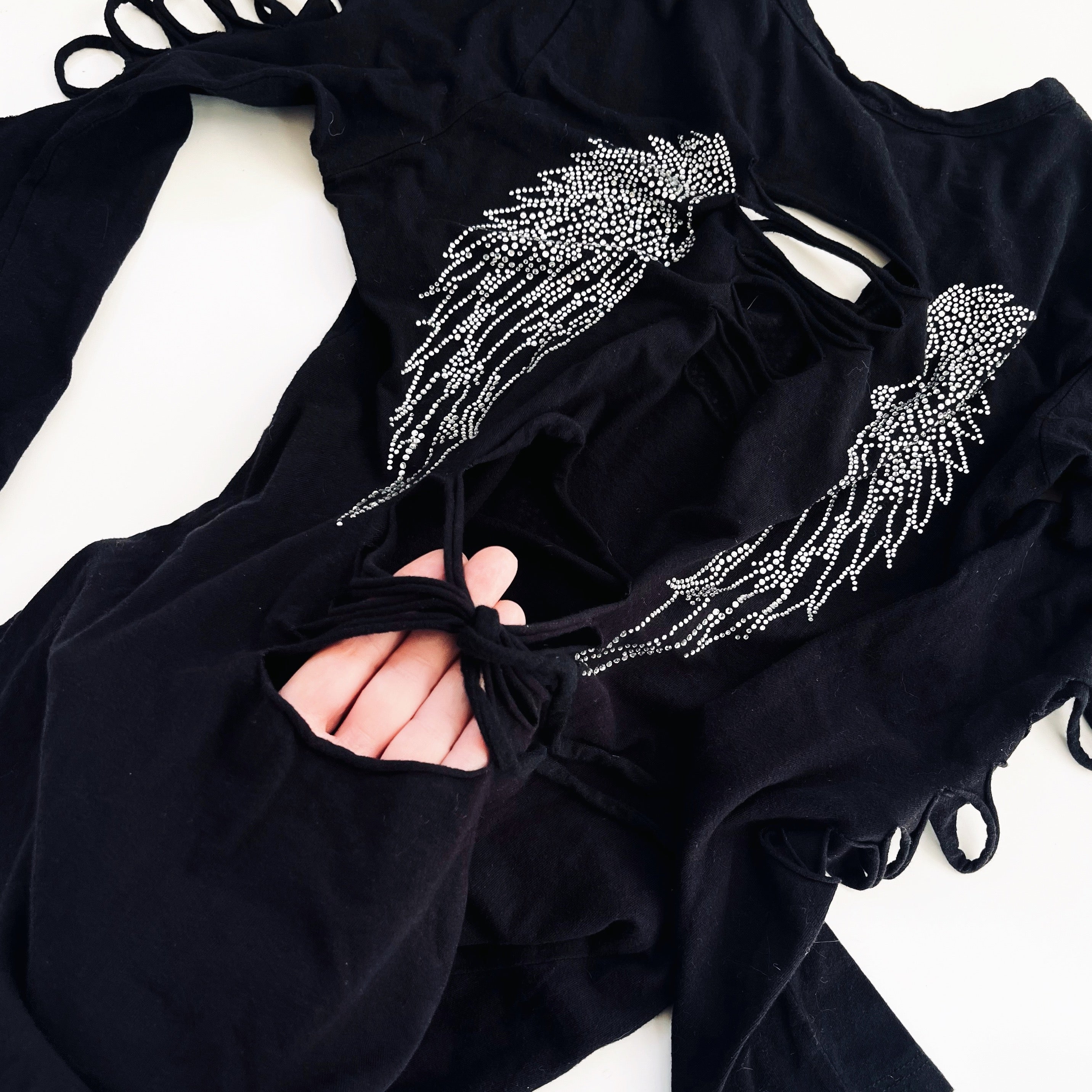 Rhinestone Cutout Top (M)