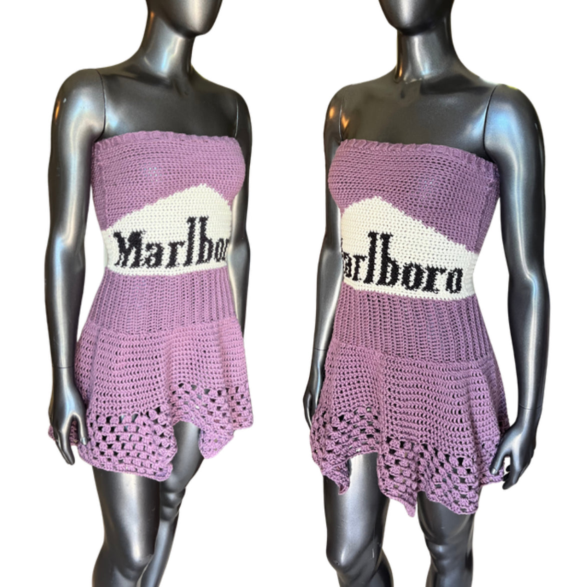 Purple Crochet Marlboro Dress (S/M)