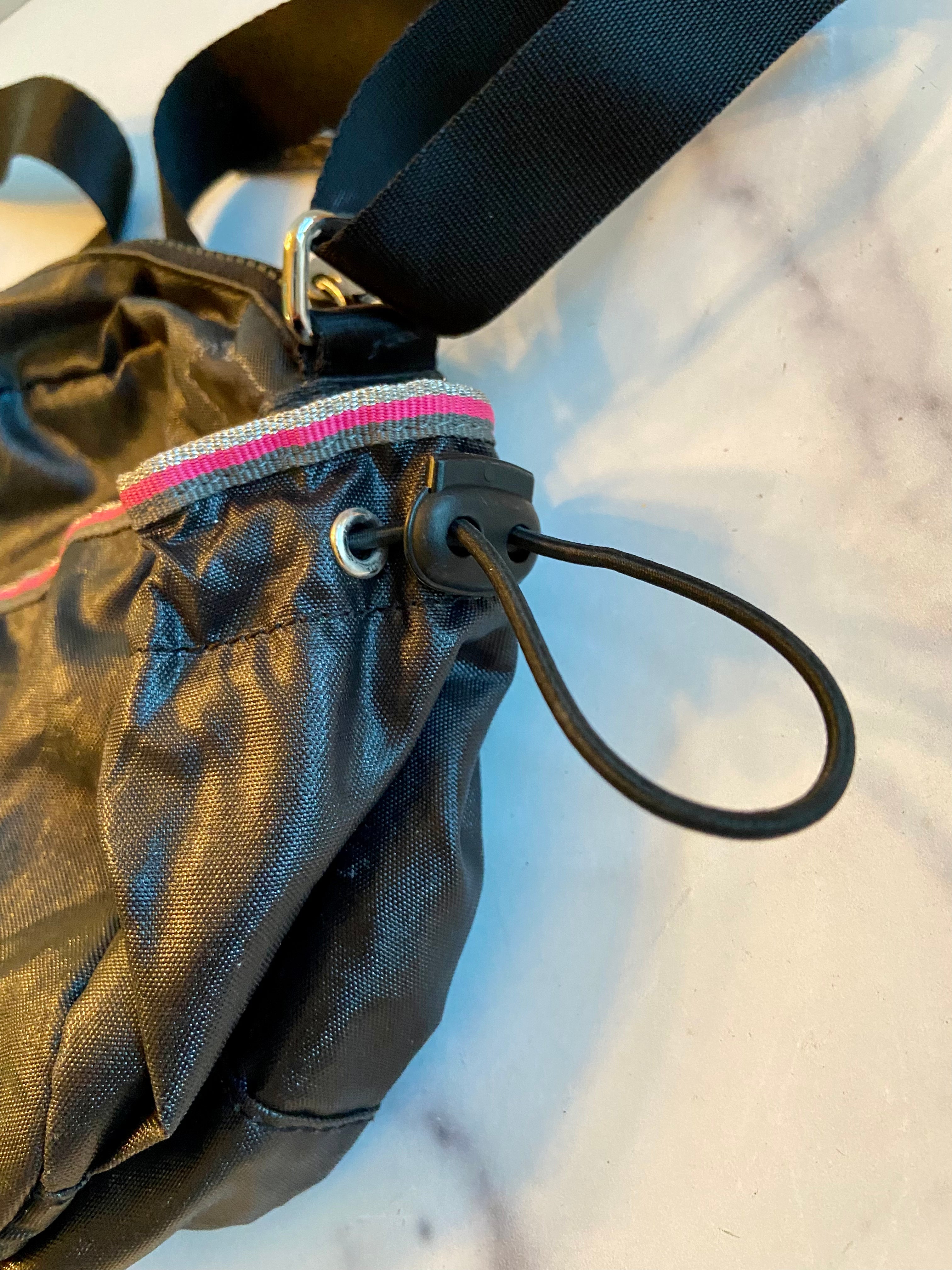 Juicy Couture Black Pink Crossbody Shoulder Bag Keychain