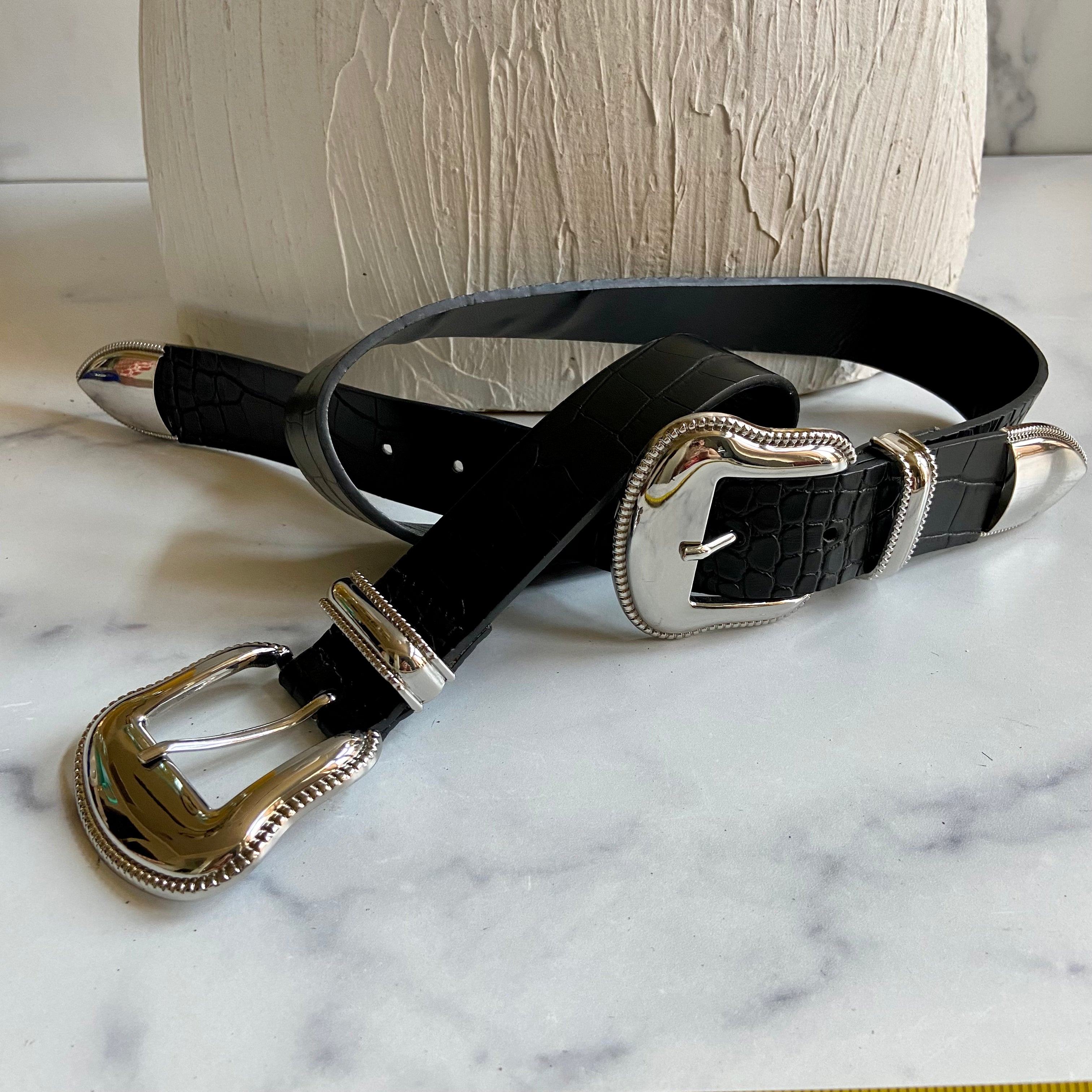 Black Double Buckle belt