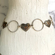 Circle and heart chain belt