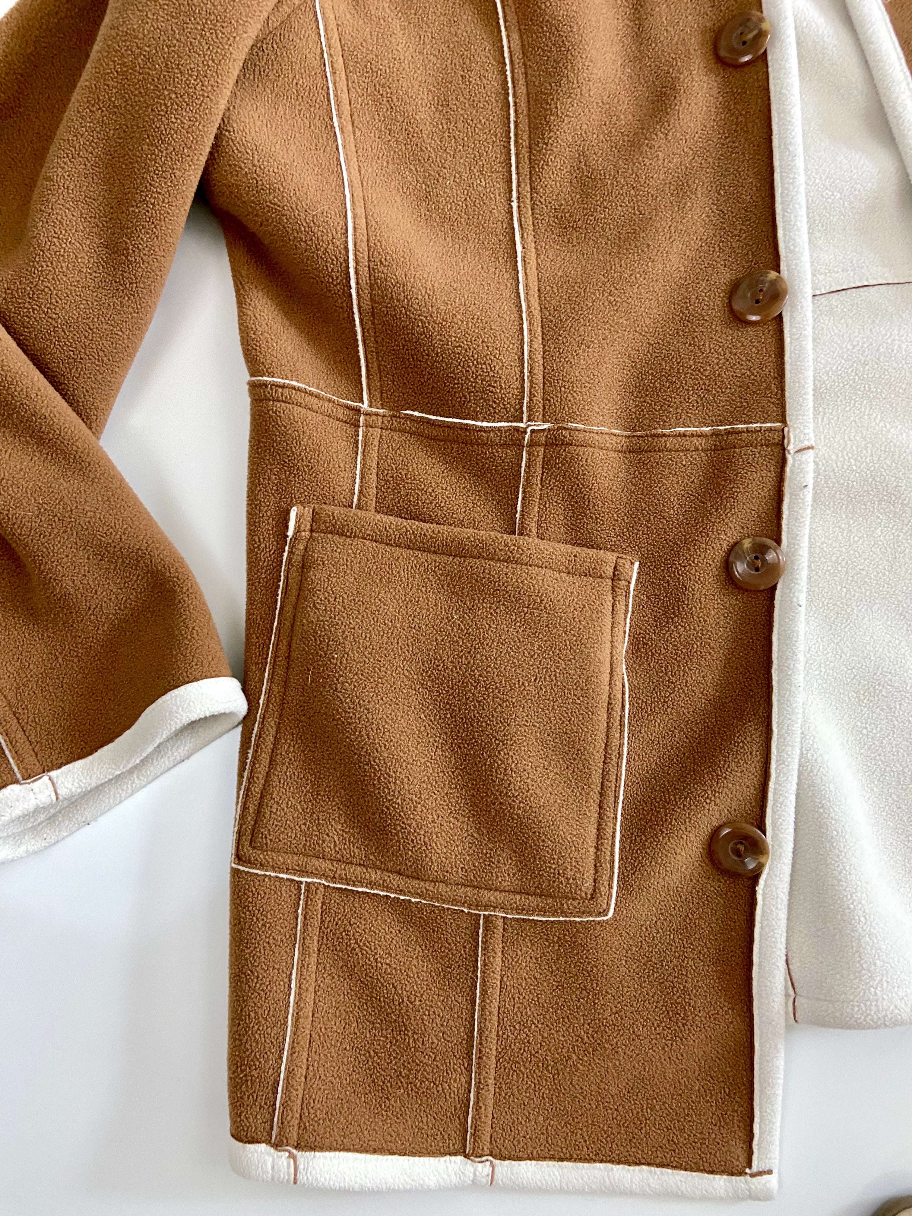 Reversible fleece coat jacket
