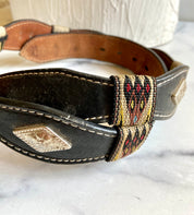 Black leather belt