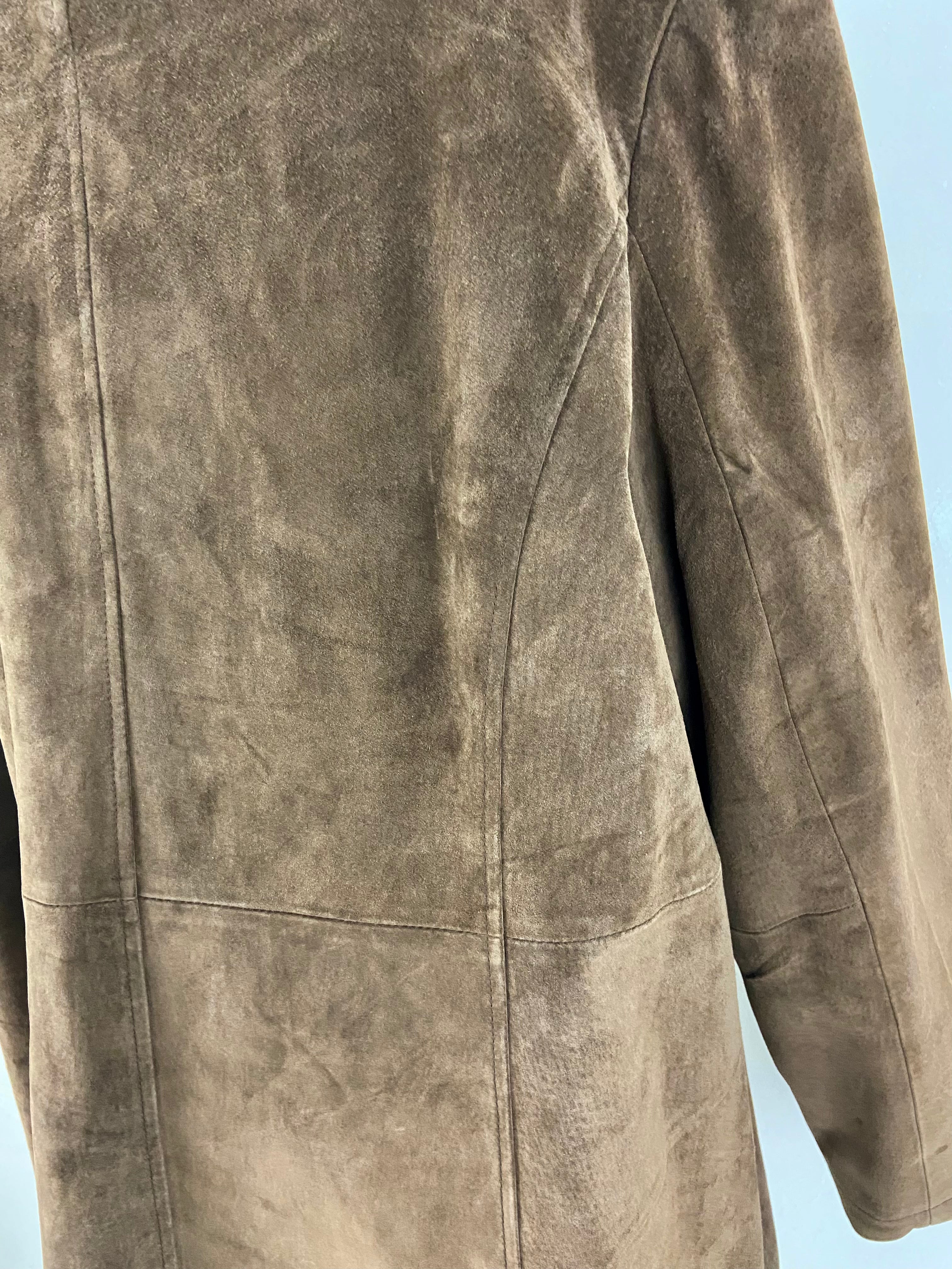 Over size Cherokee suede leather coat