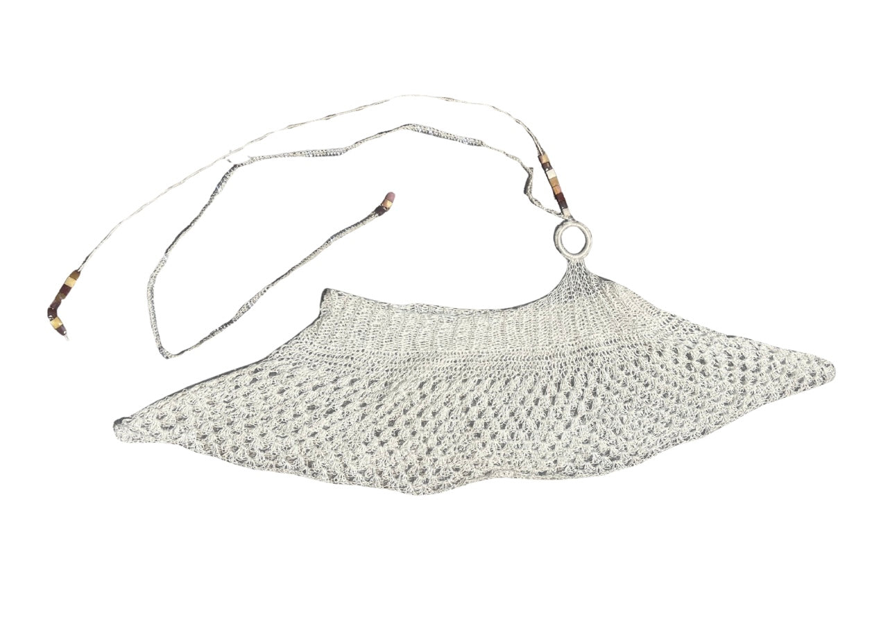 Beaded Choker Scarf Crochet Shawl (S/M)