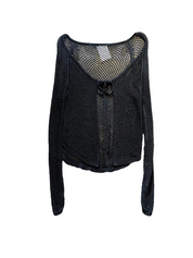 Black Knit Tie Cardigan (M)