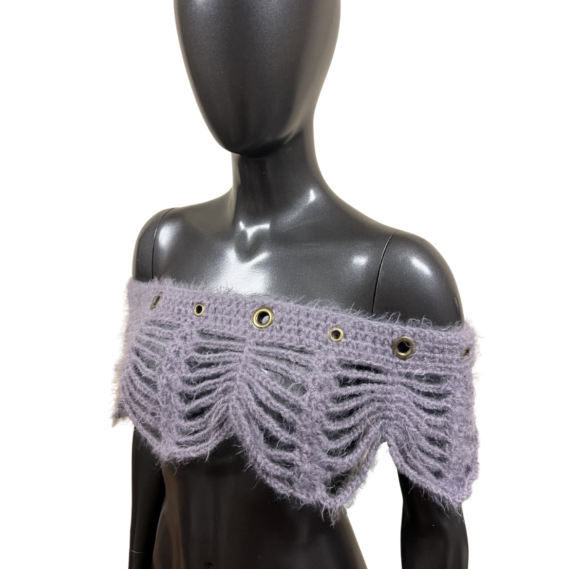 Grommet Mesh Crochet Shawl (S/M)