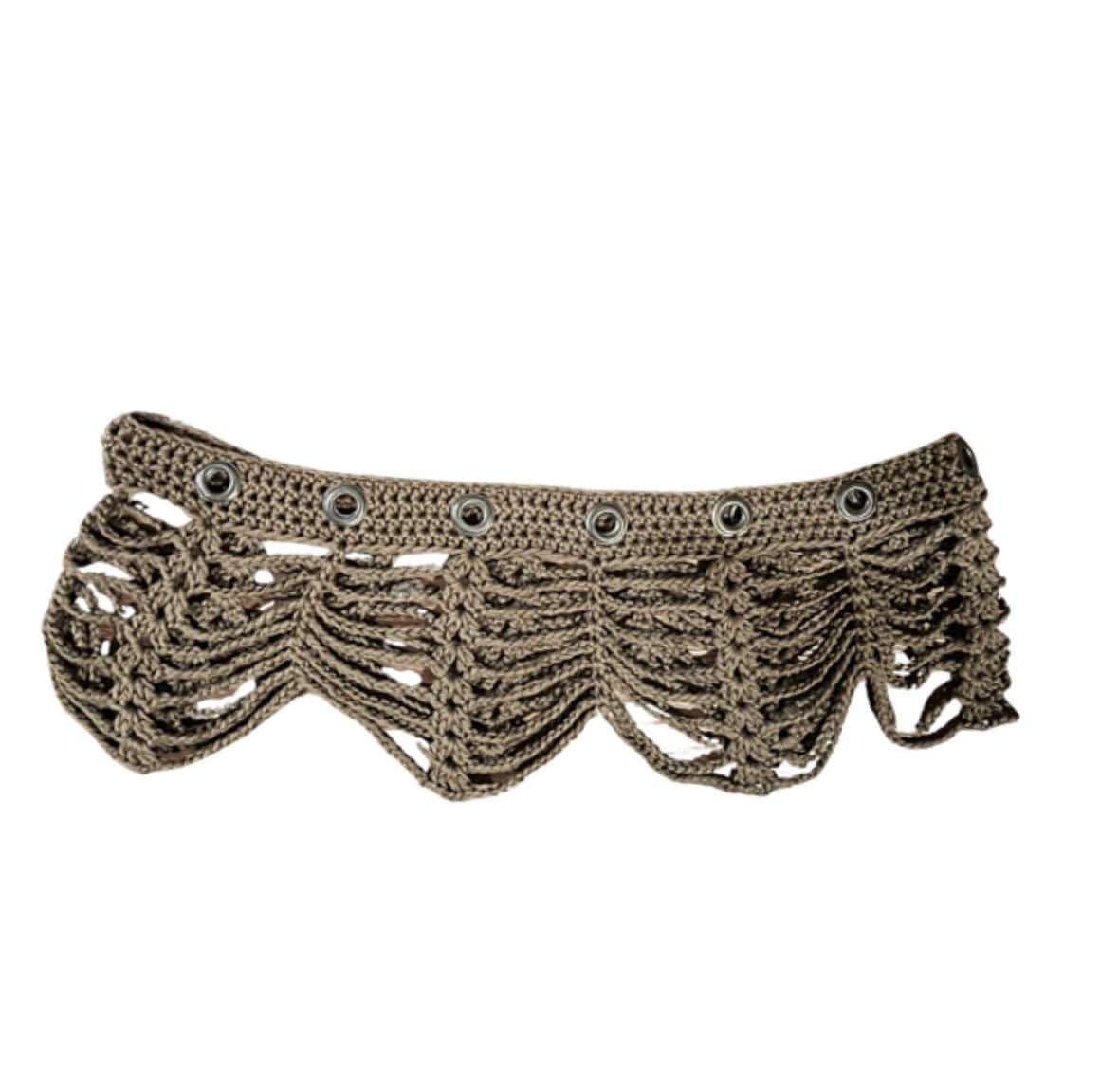 Olive Green Mesh Grommet Shawl (S/M)