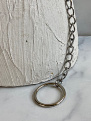 Brown & silver chain belt