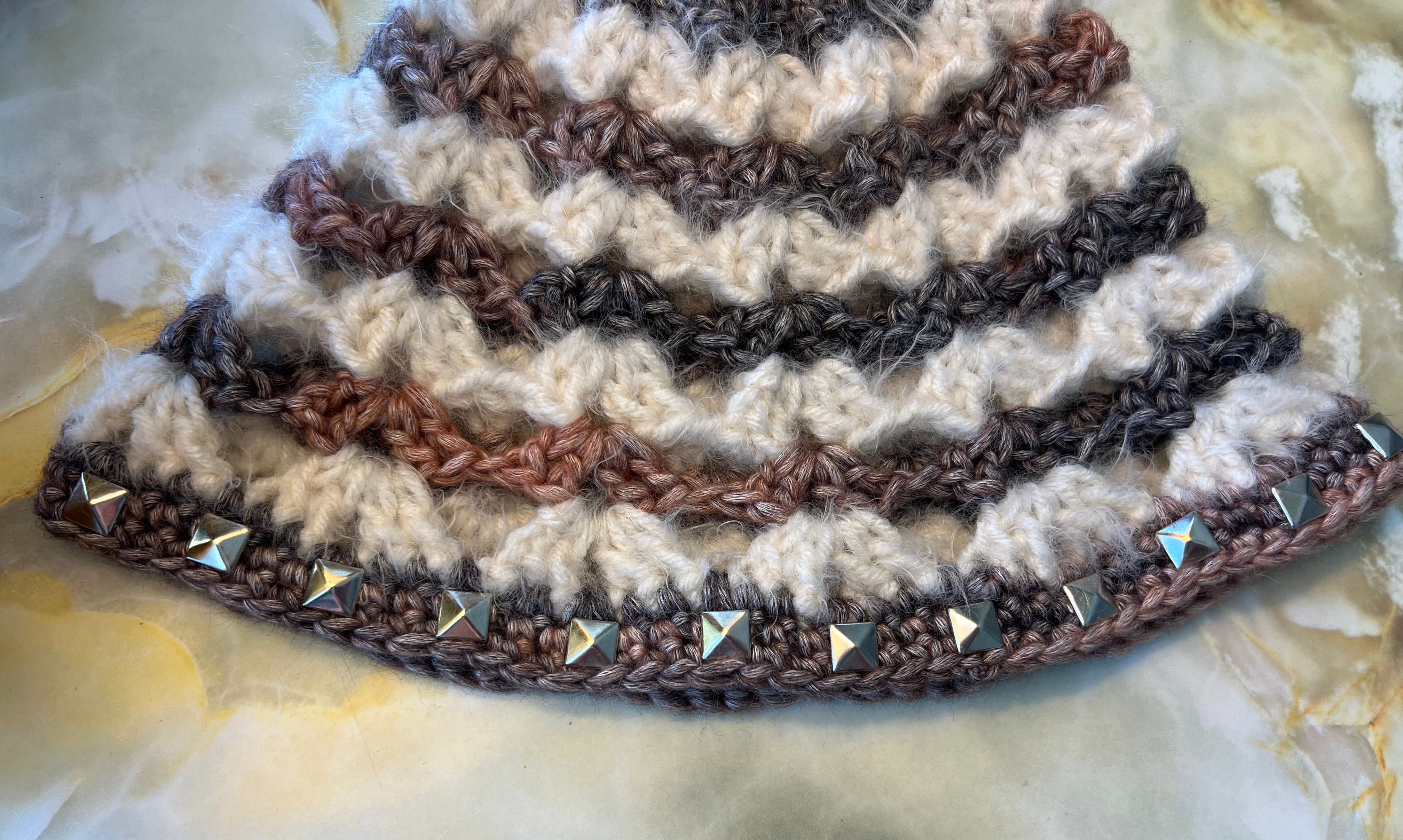 Studded Crochet Beanie