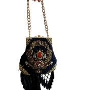 Mary Frances black embellished evening bag