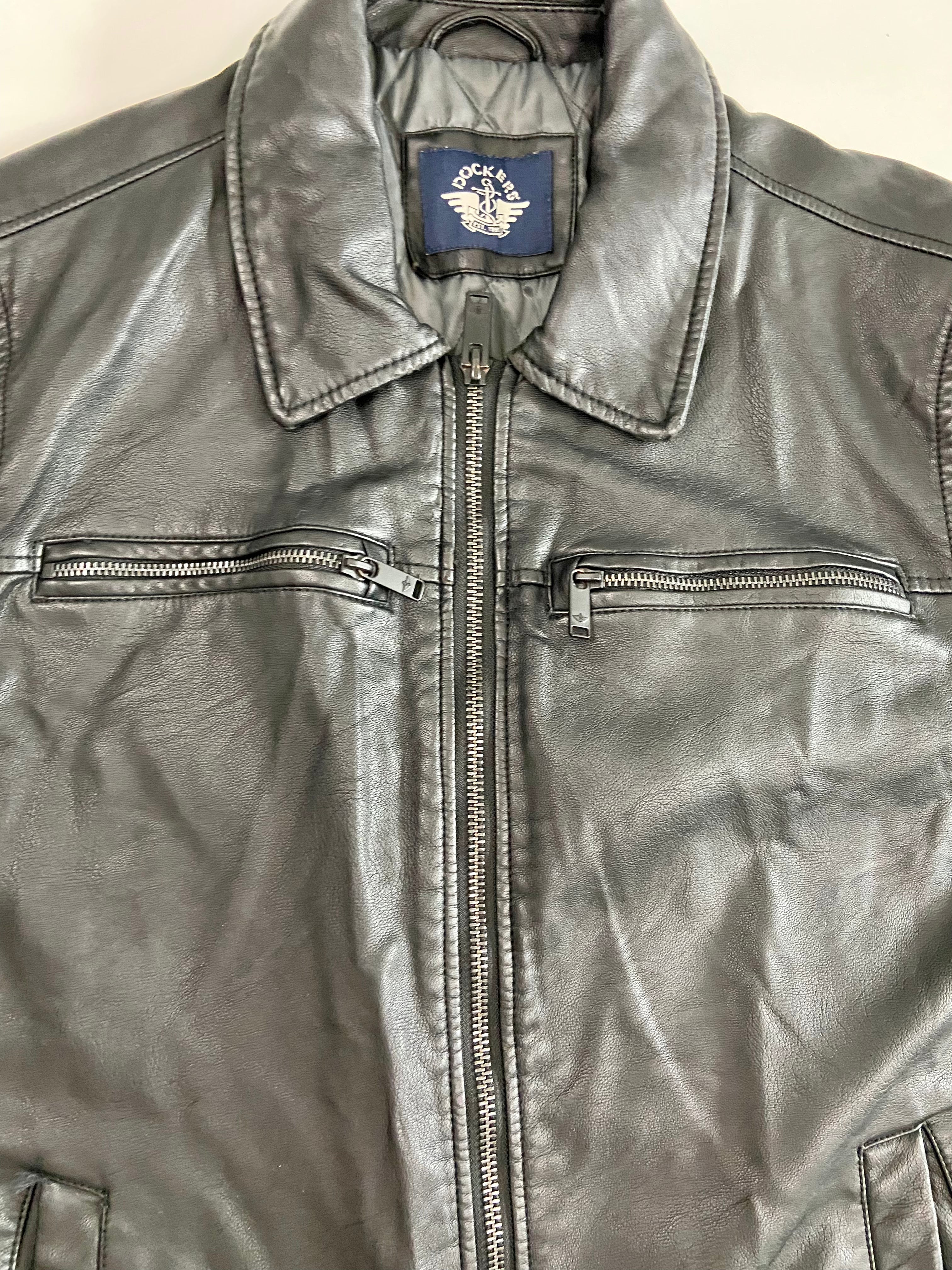 Dockers black leather jacket