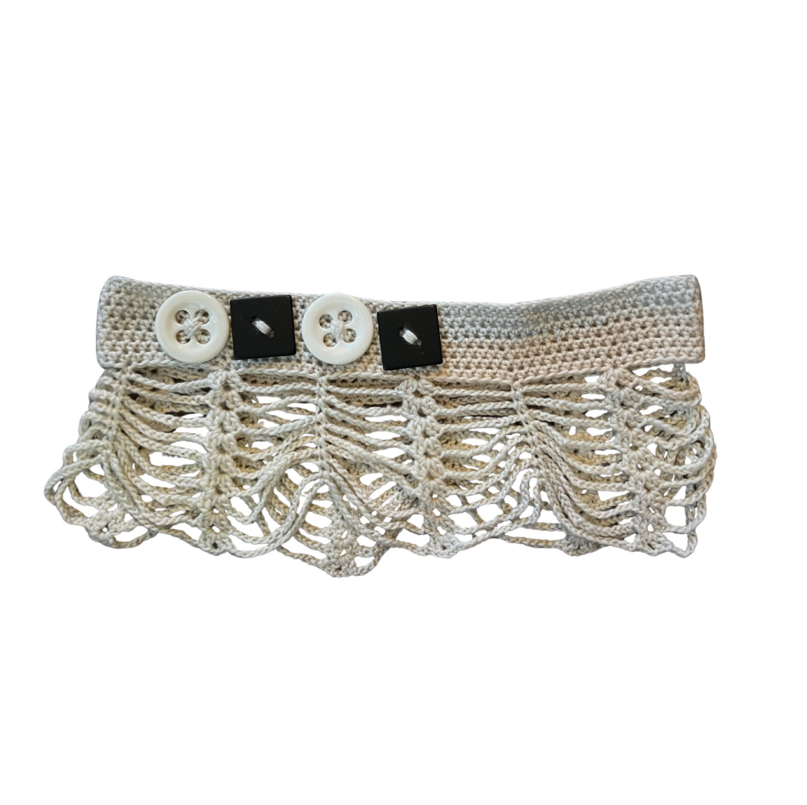 Button Mesh Crochet Shawl (S/M)