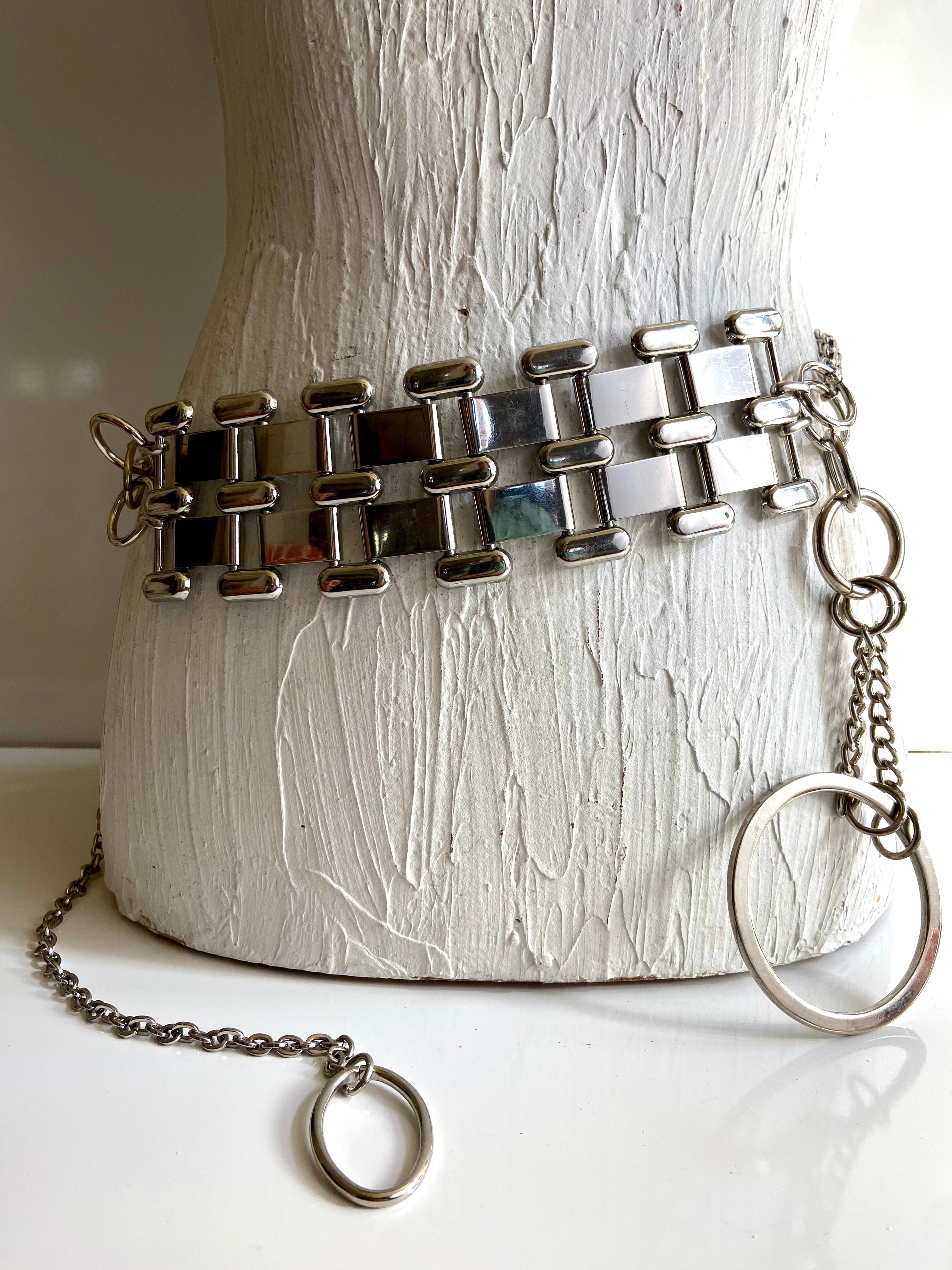 Silver waist chain belt