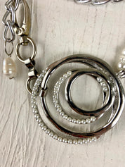 Pearl and silver waist belt
