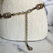 Vintage metal fossil chain belt
