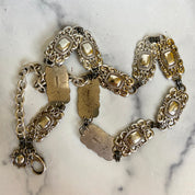 Vintage metal fossil chain belt