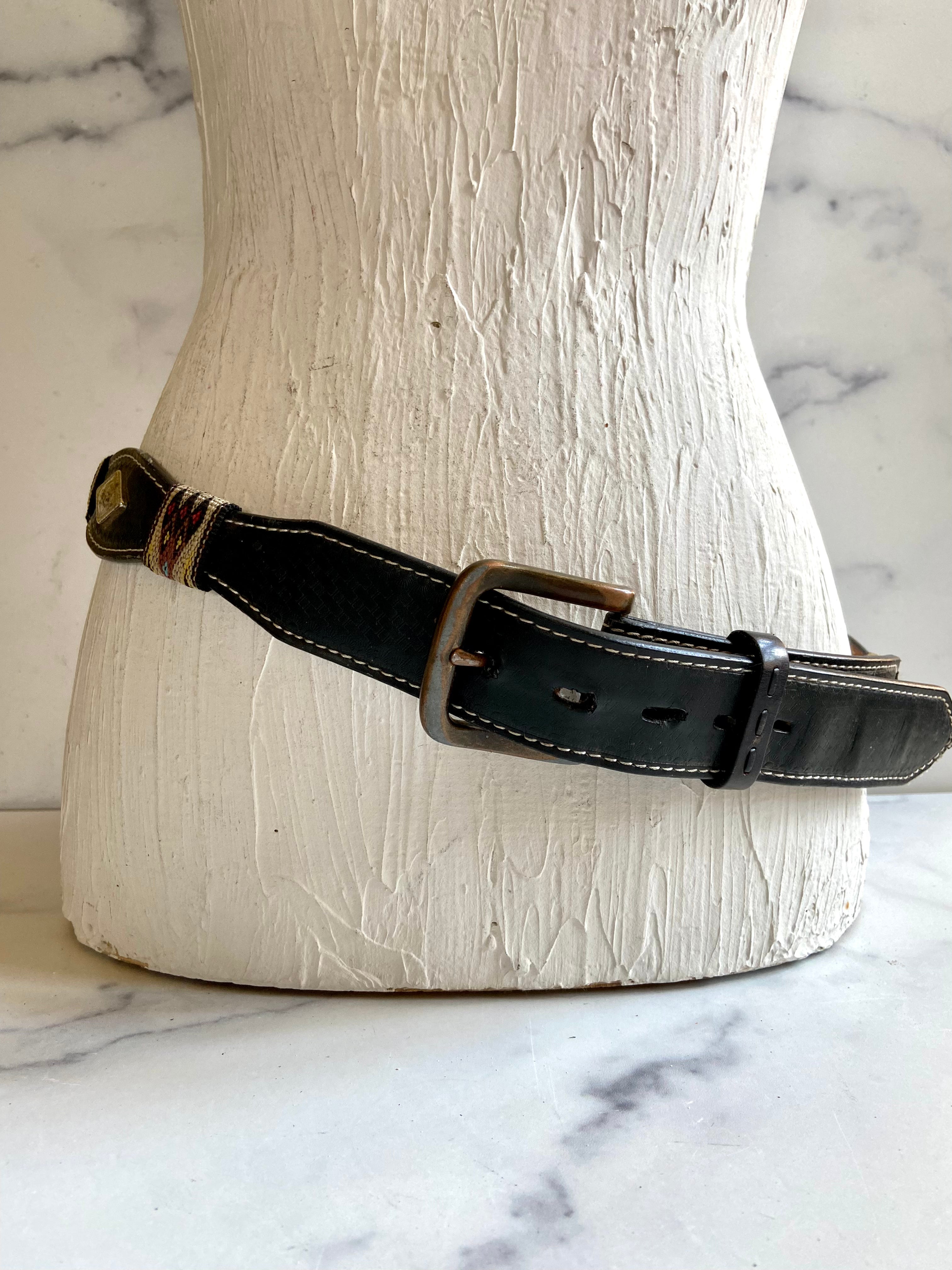 Black leather belt