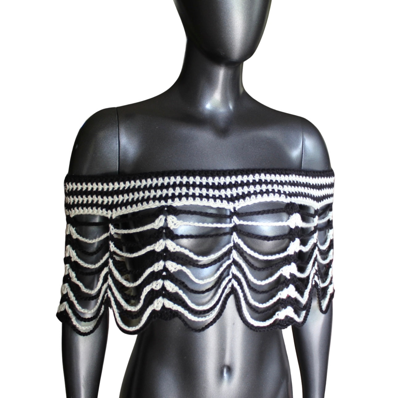 Striped Crochet Shawl (S/M)