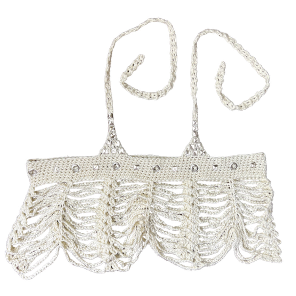 Studded Mesh Crochet Shawl (S/M)