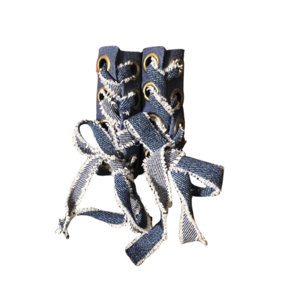 Denim Leather Pigtail Hair Wraps