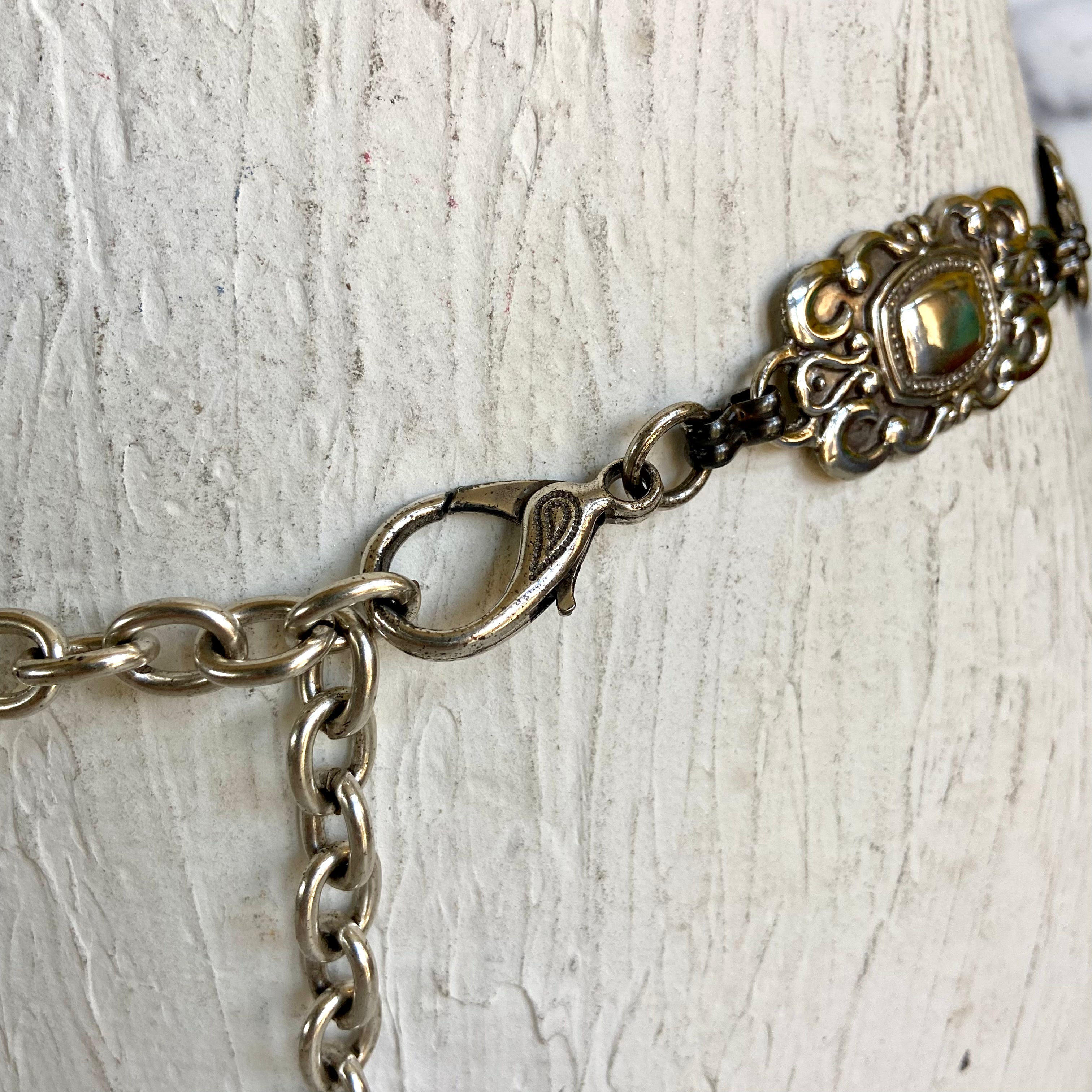 Vintage metal fossil chain belt