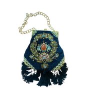 Mary Frances black embellished evening bag
