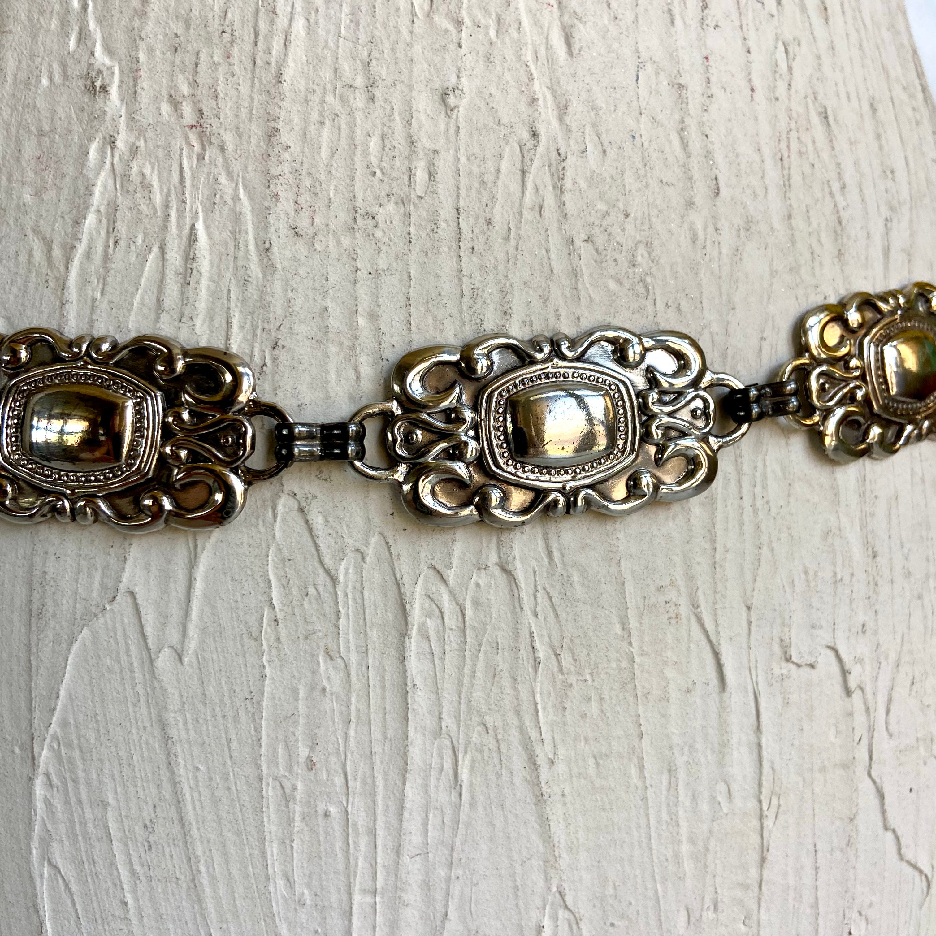 Vintage metal fossil chain belt