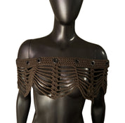 Olive Green Mesh Grommet Shawl (S/M)