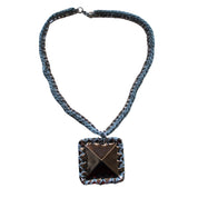 Crochet Pyramid Stud Necklace