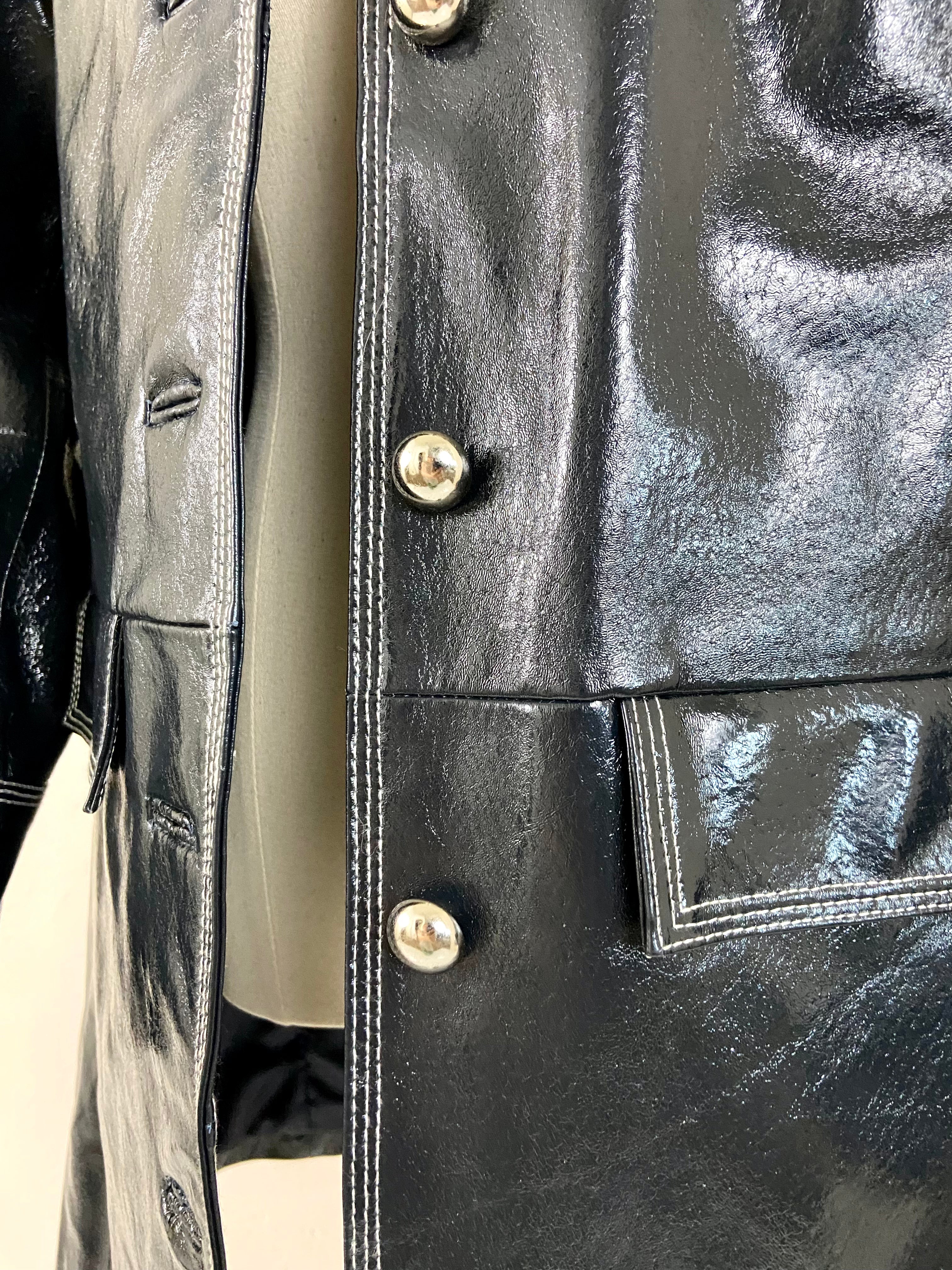 Navy blue Bradley leather jacket