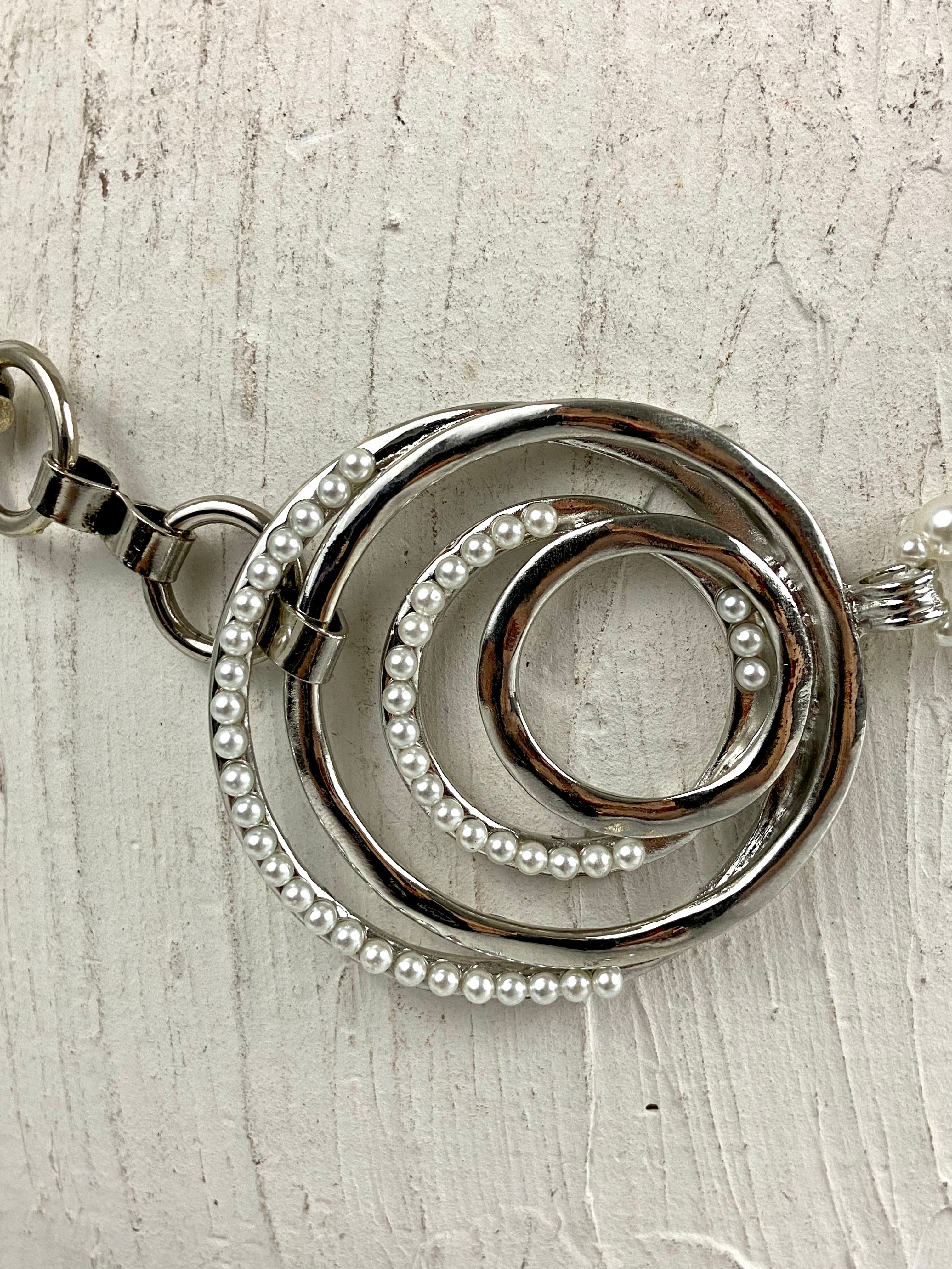Pearl and silver waist belt