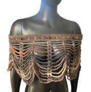 Studded Mesh Crochet Shawl (S/M)