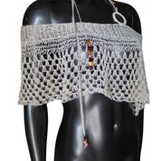 Beaded Choker Scarf Crochet Shawl (S/M)