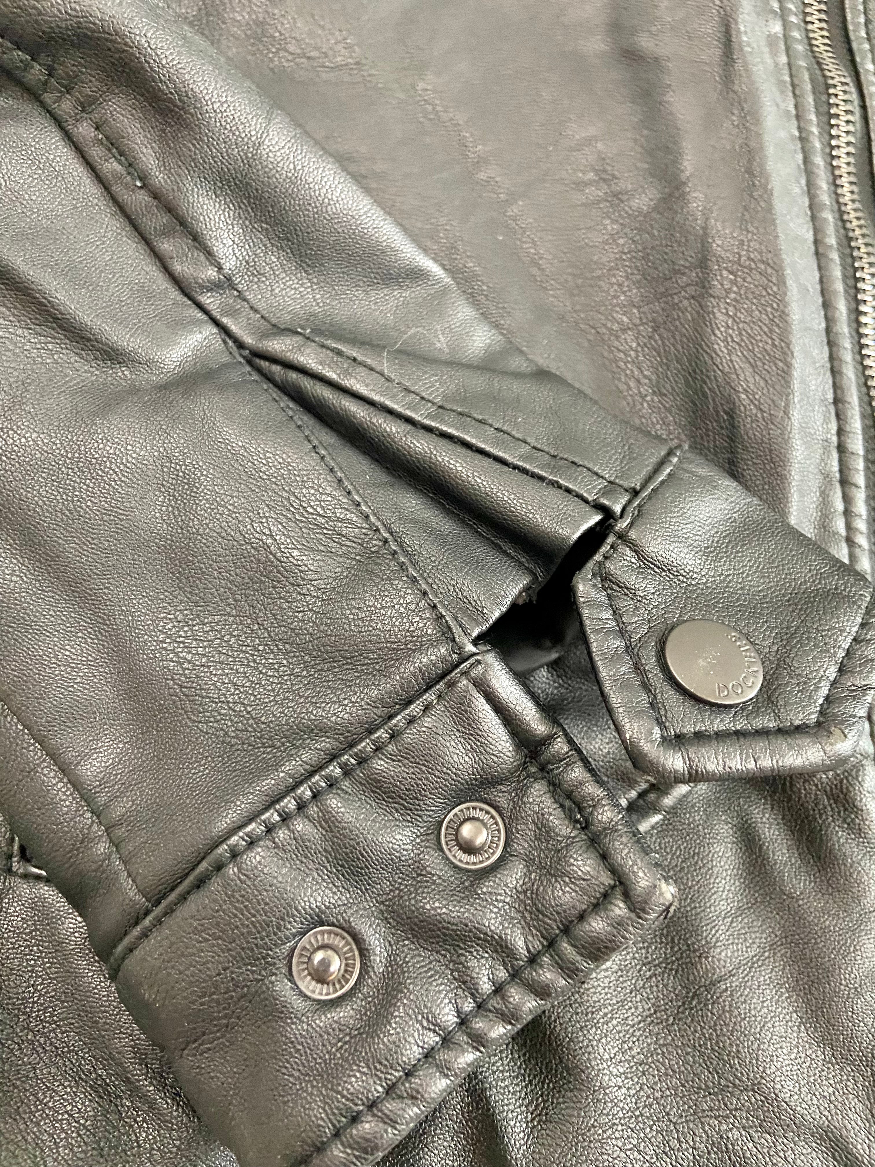 Dockers black leather jacket