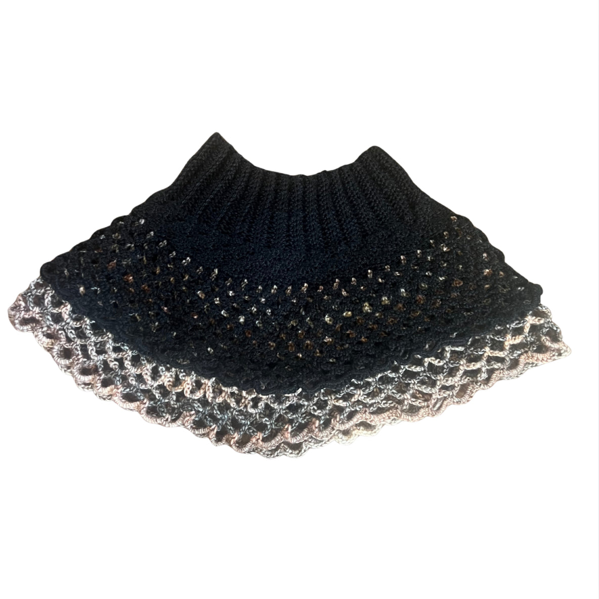 Crochet Studded Flower Mini Skirt (L)