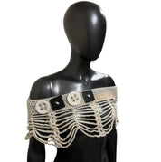 Button Mesh Crochet Shawl (S/M)