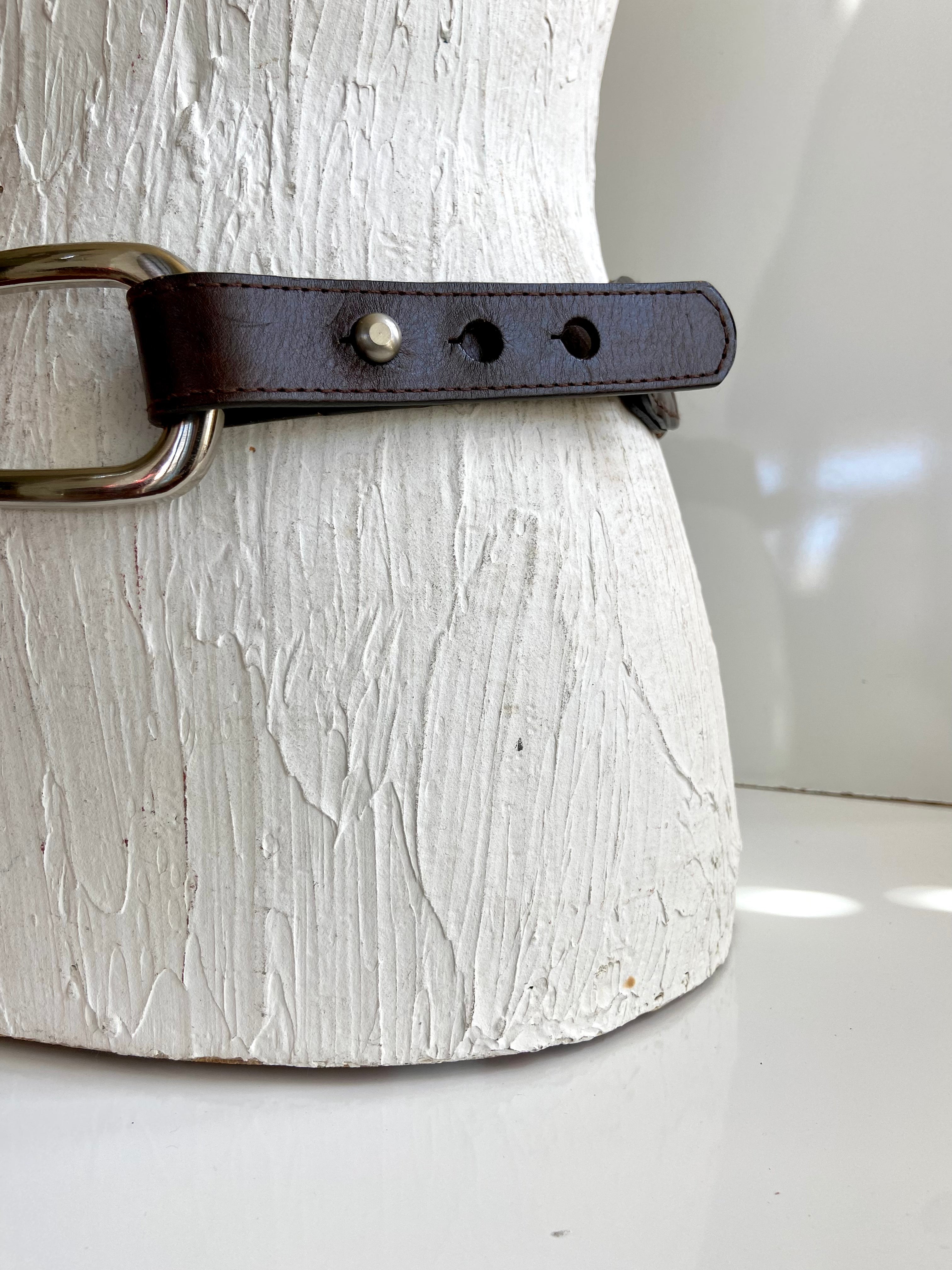 Brown breaded Leather belt