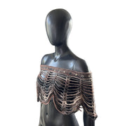 Studded Mesh Crochet Shawl (S/M)