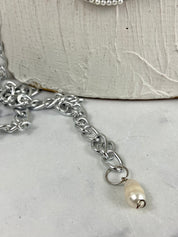 Pearl and silver waist belt