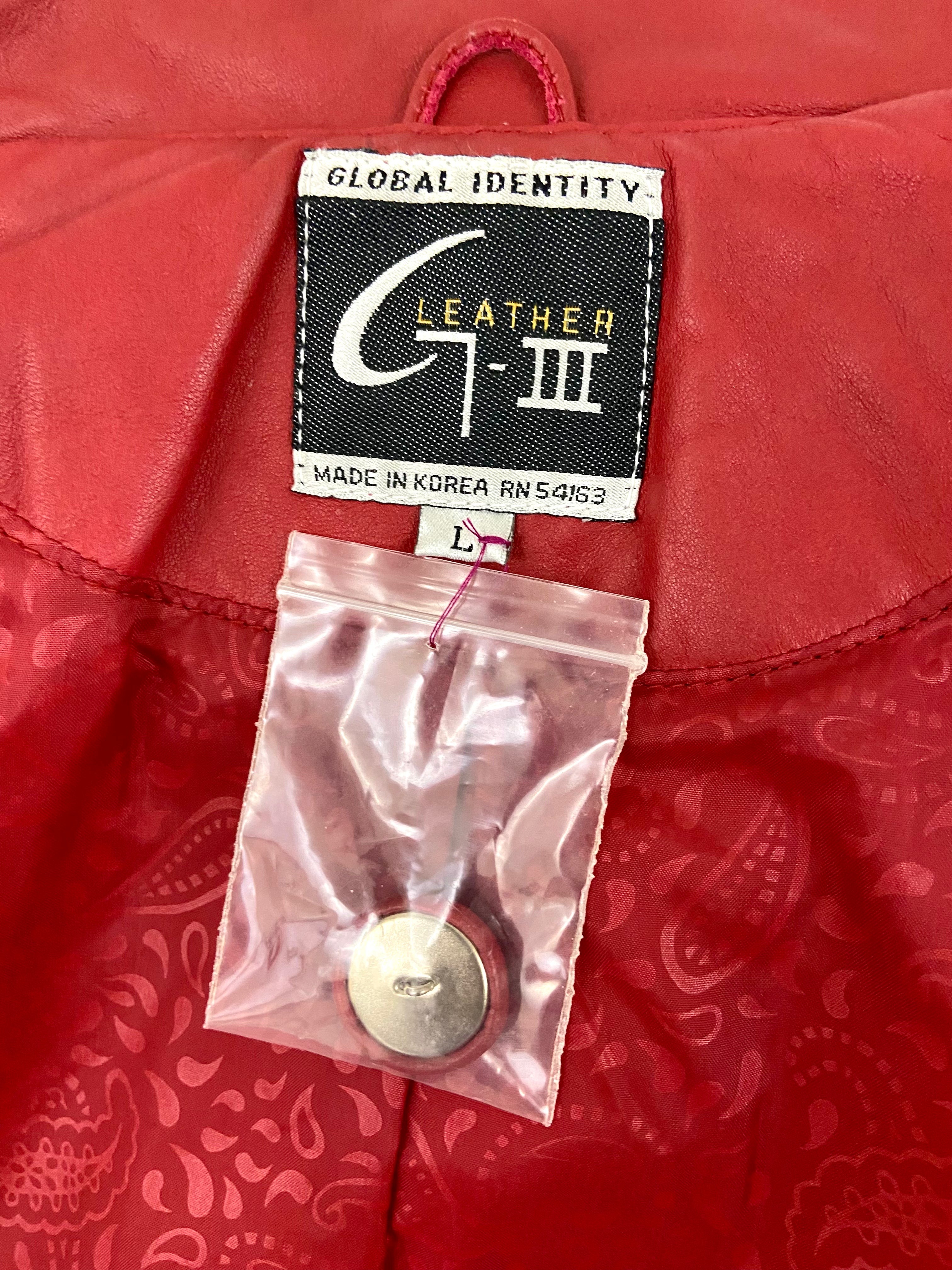 NEW Vintage Red leather trench long coat