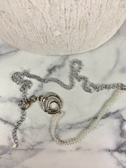 Pearl and silver waist belt