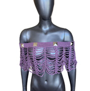 Studded Mesh Crochet Shawl (M)