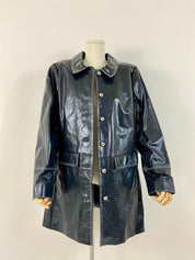 Navy blue Bradley leather jacket